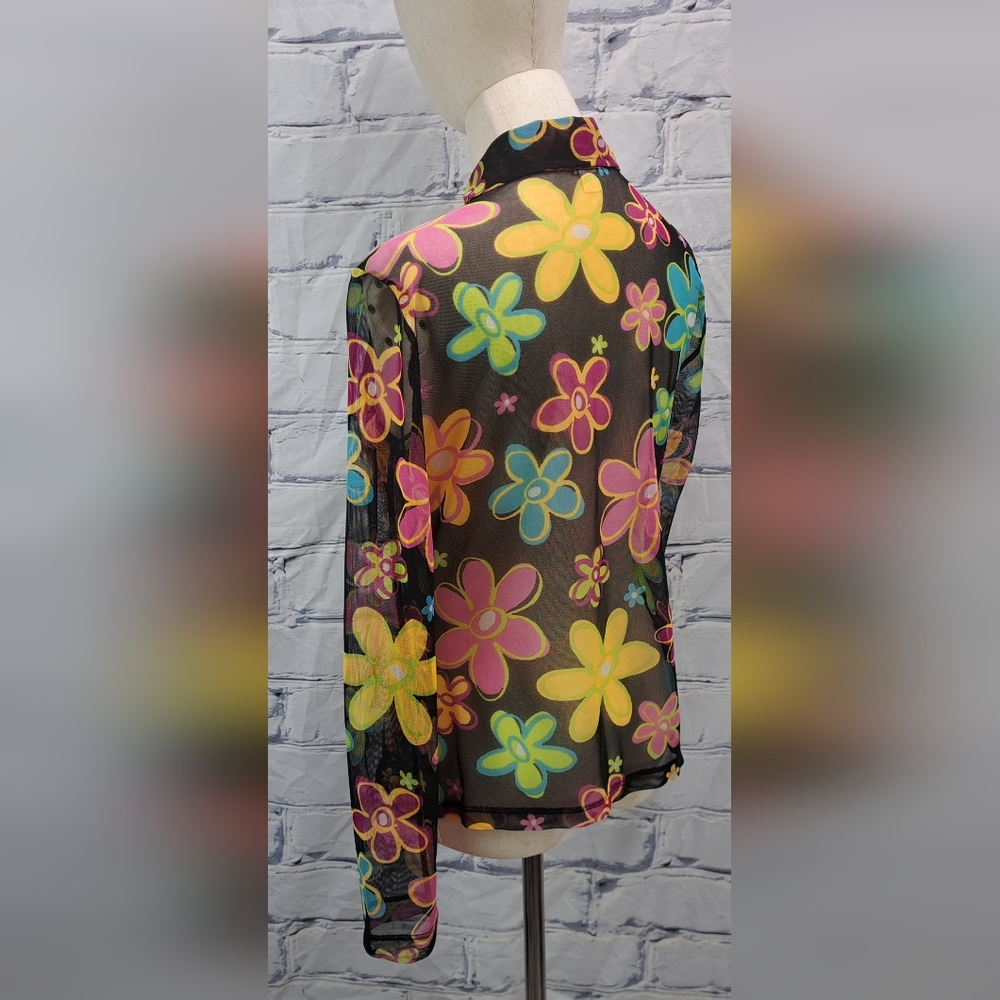 XOXO In America and Abroad Women's Shirt Hippie Floral Vintage 90s 80s Medium - Picture 9 of 13